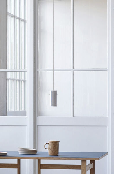 Tube Pendant, Brushed Aluminium, Large