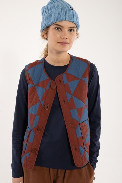 Danefield AOP Thermo Vest Dk Brick/Warm Blue DIAMETRIC