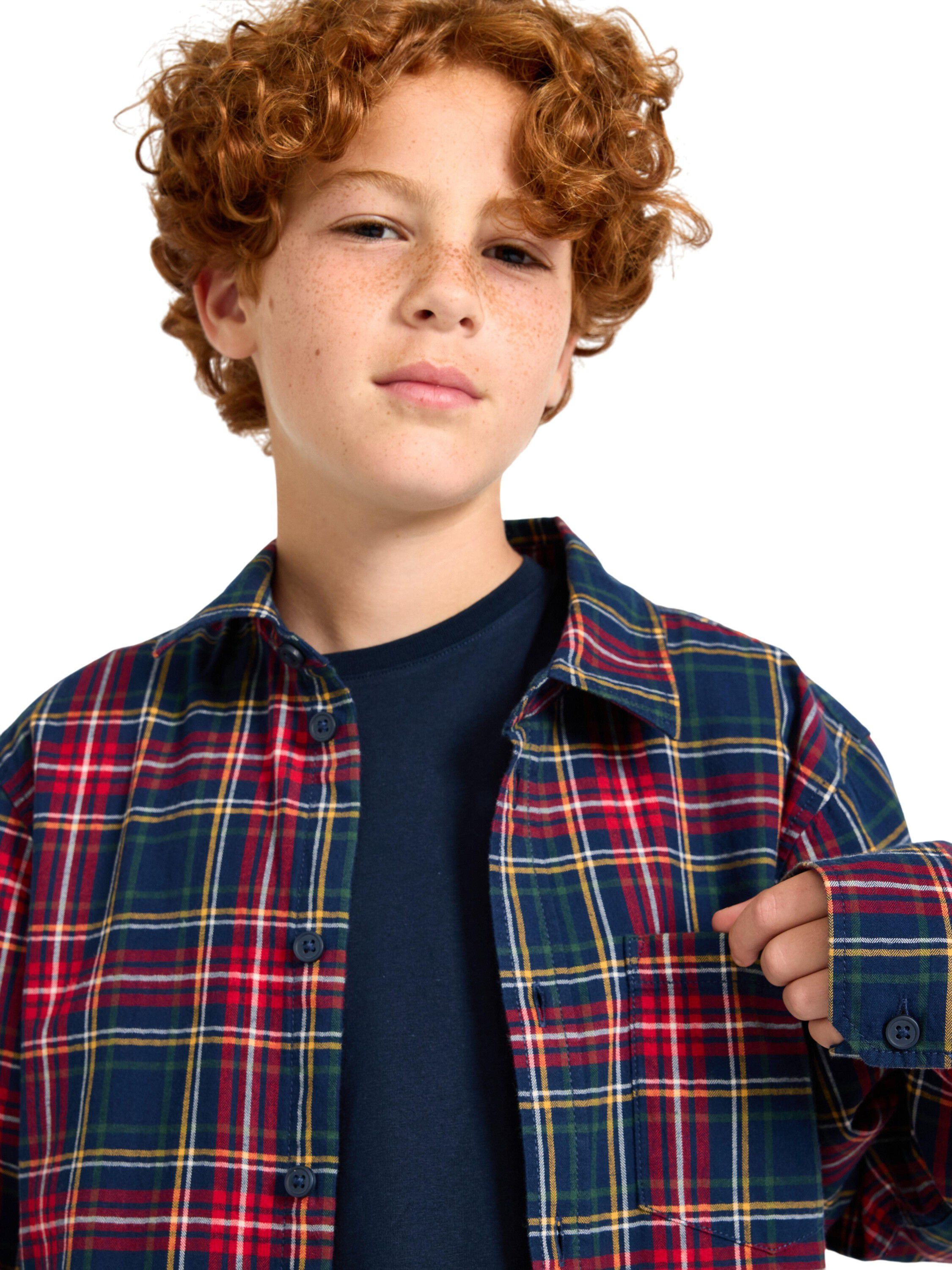 Rutem&oslash;nstret langermet skjorte i my