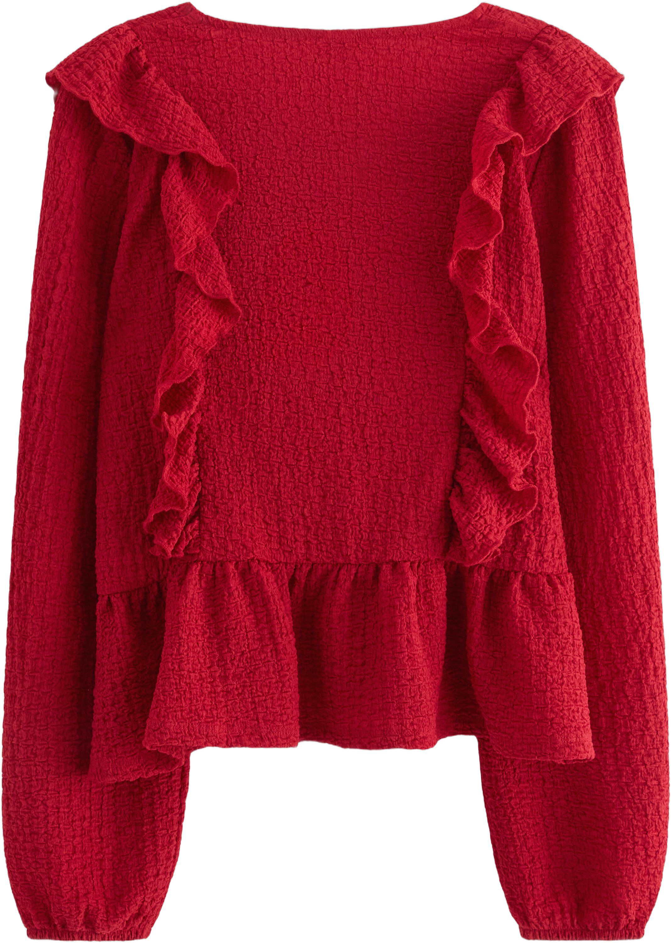 Top i jersey med tekstur, samt lang