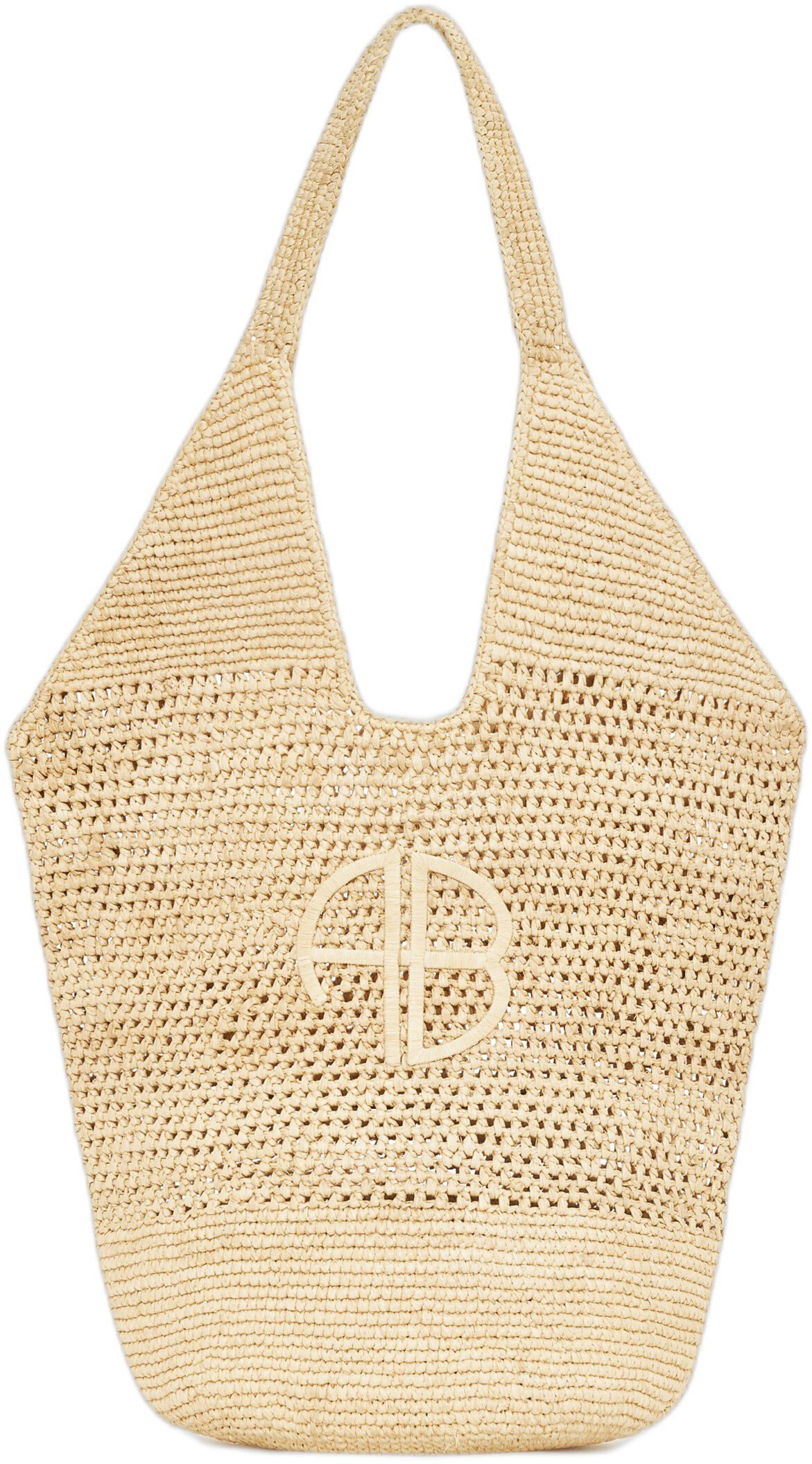 LEAH LOGO HOBO RAPHIA - NATURAL