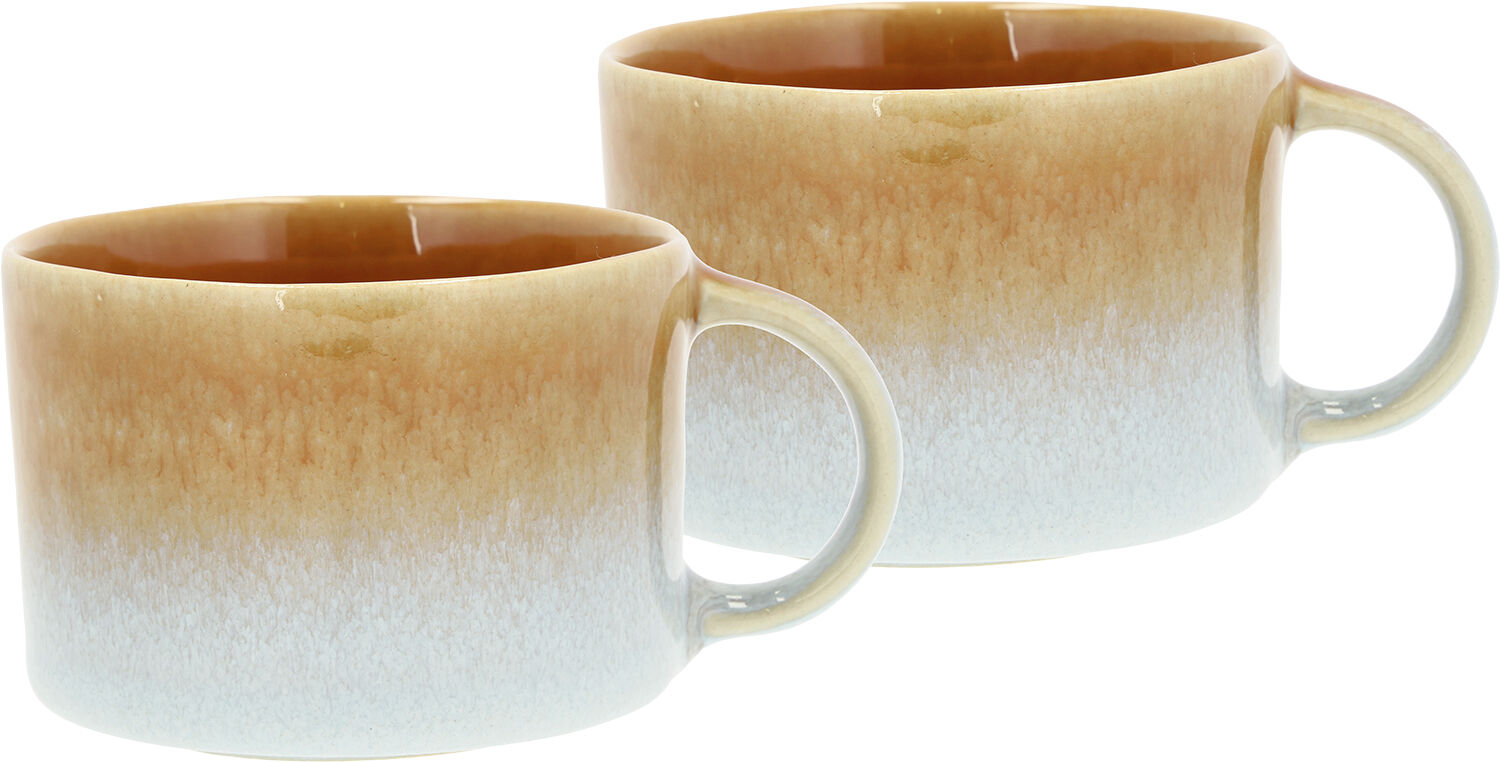 Krus m/hank Styles 0,16 liter 2 stk. Bl&aring;/Amber Steint&oslash;y