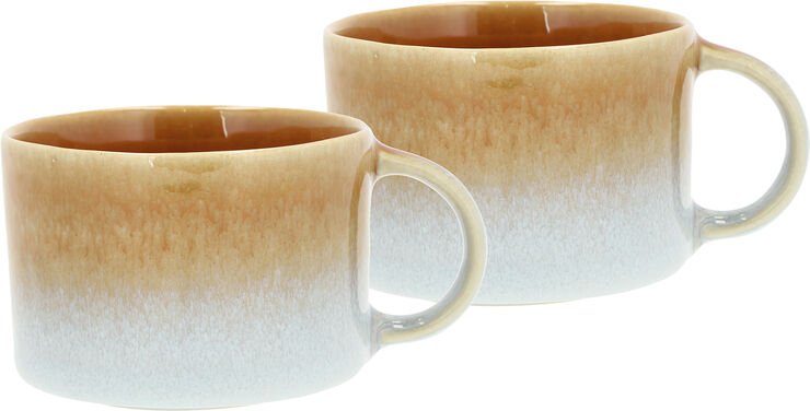 Krus m/hank Styles 0,16 liter 2 stk. Blå/Amber Steintøy