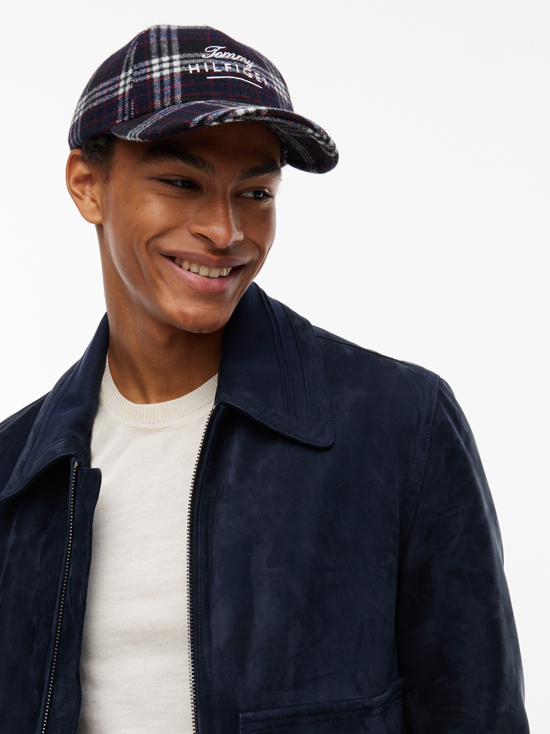Wool Blend Logo Check Baseball Cap