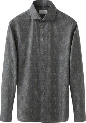 Contemporary Fit Brown Motif Signature Twill Shirt
