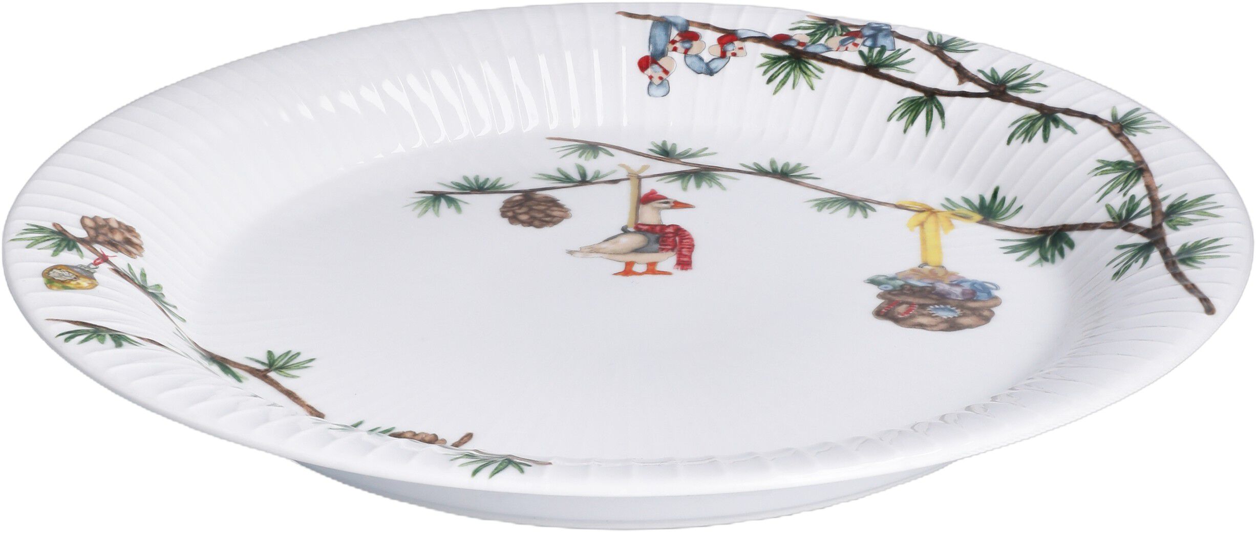 Hammersh&oslash;i Christmas Tallerken g&aring;s &Oslash;27 cm hvid m. deko