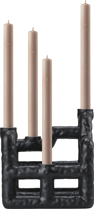 Lysestake Lyst 21 x 21 x 23 cm Svart Polyresin