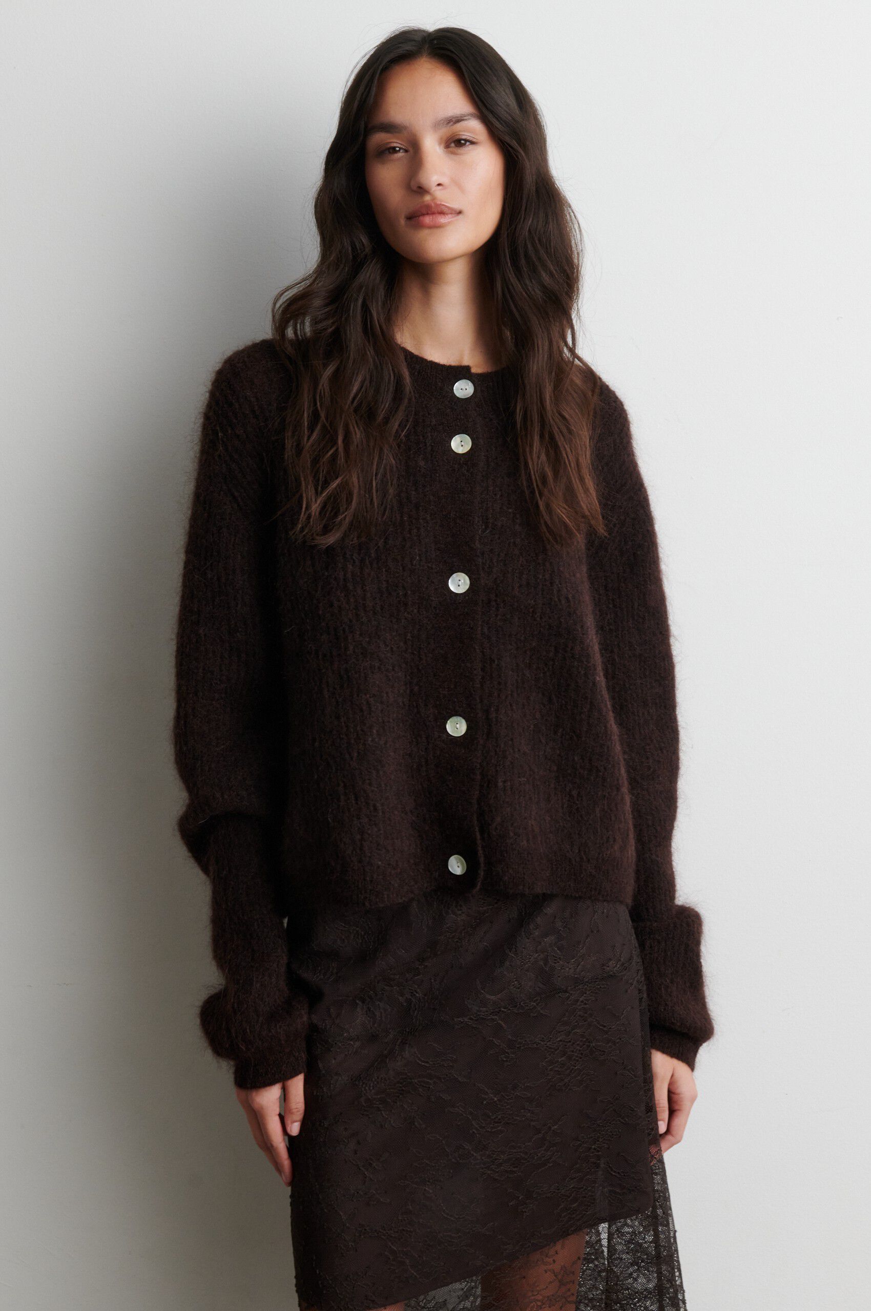 Andrea Knit Rib LS Cardigan