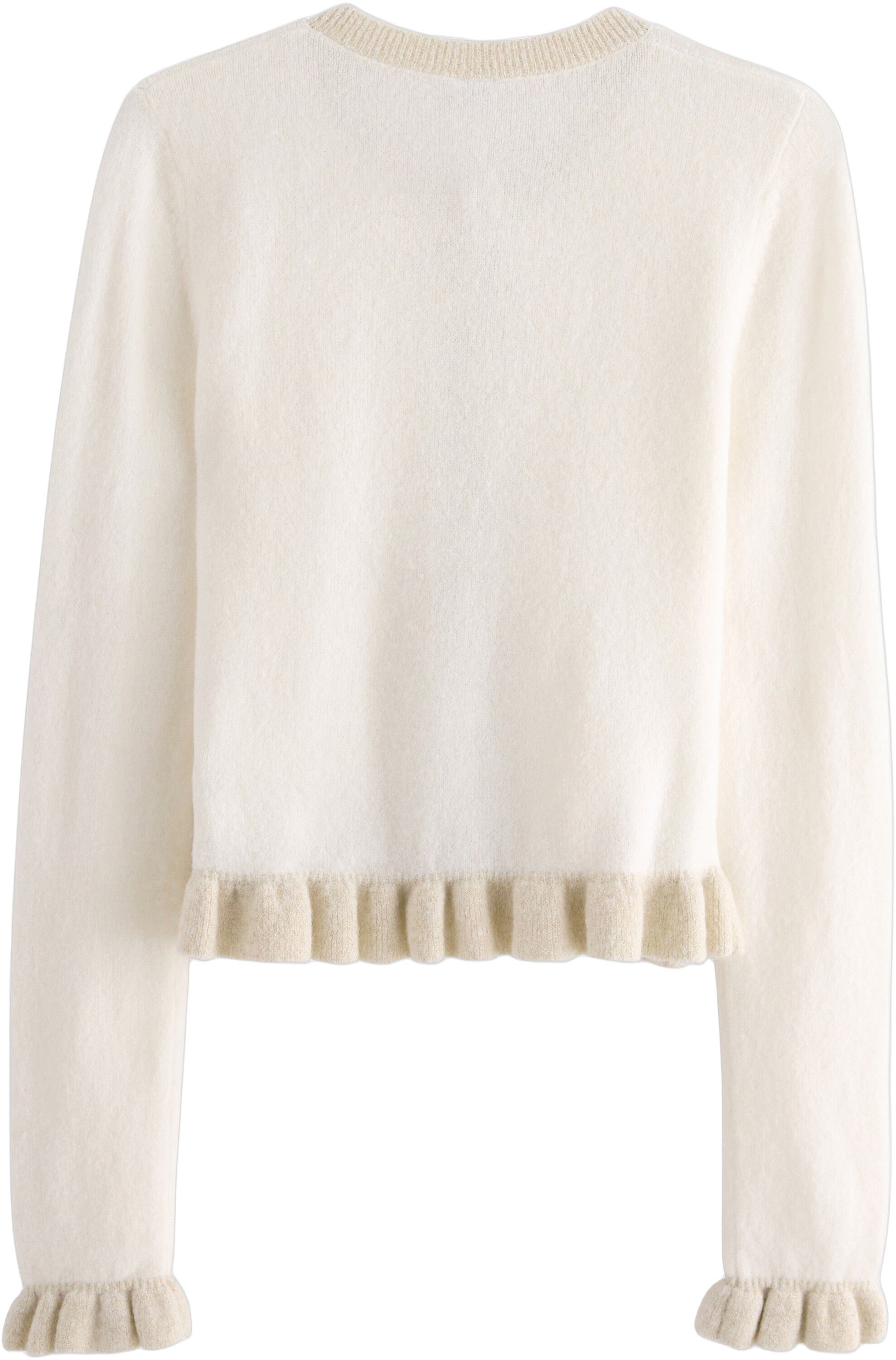 Soft knitted cardigan with frilled