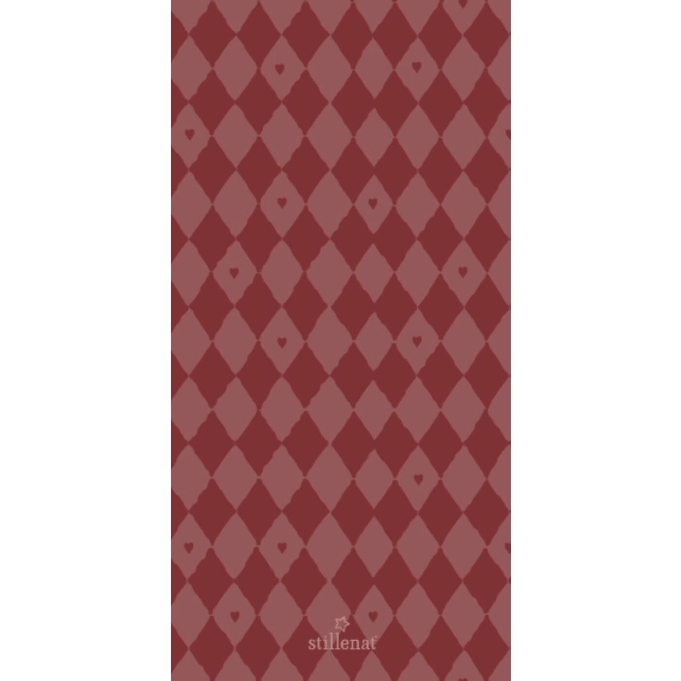 Serviet 10x20 cm harlekin m/hjerter