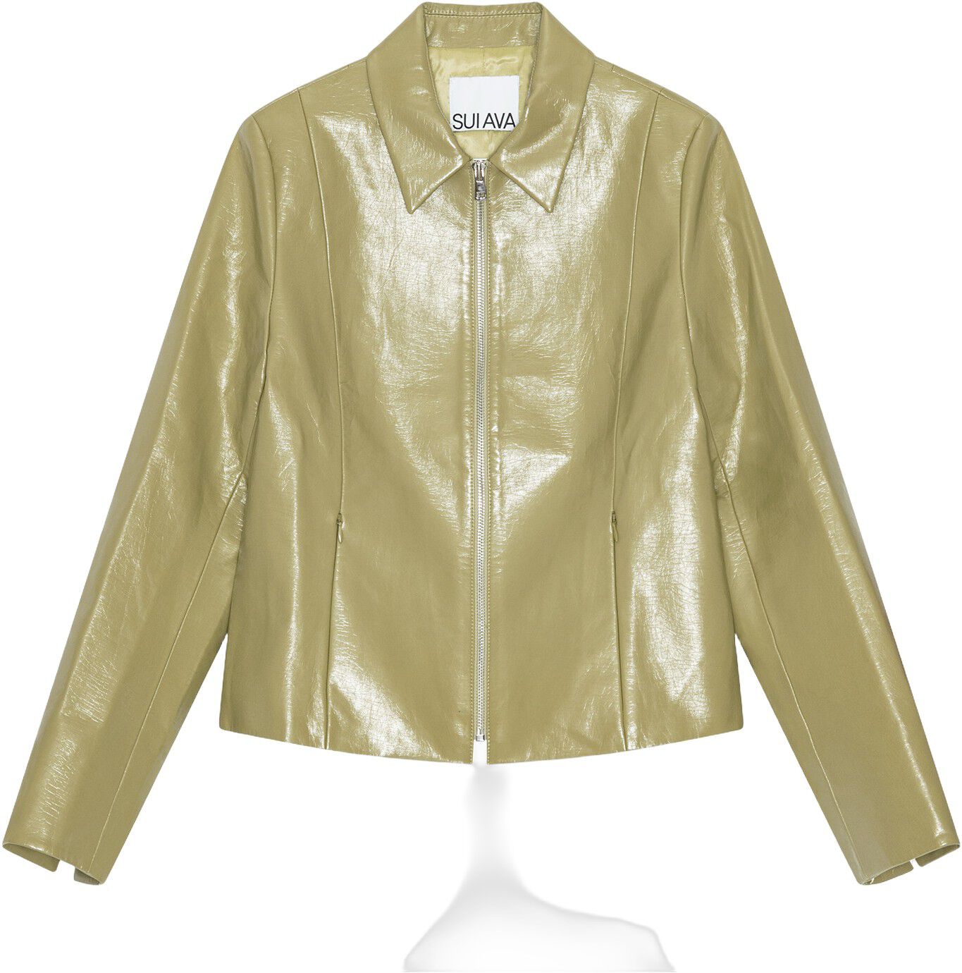 Glossy Zip-Up Jacket