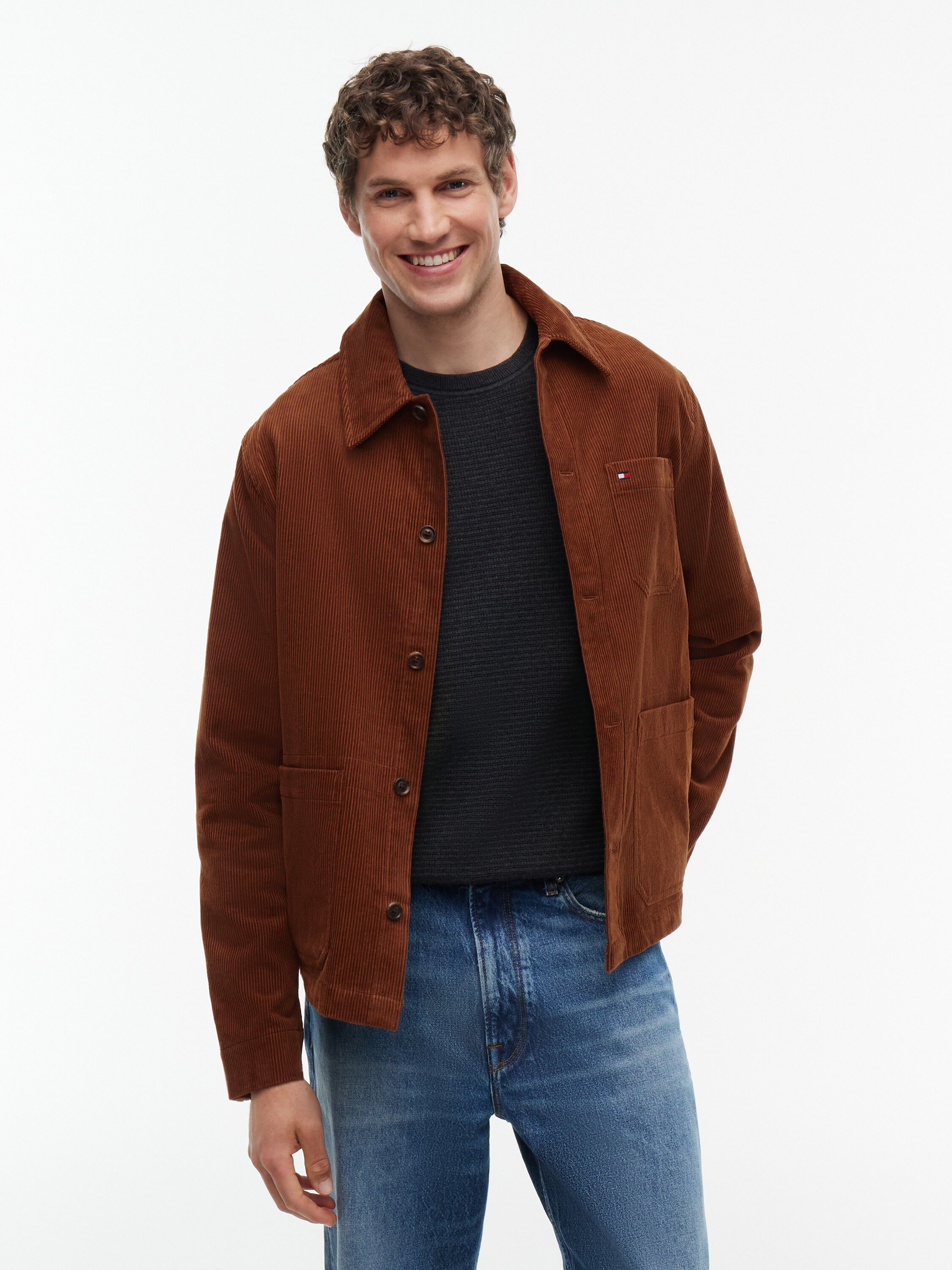 Relaxed Fit Corduroy Chore Shirt Jacket