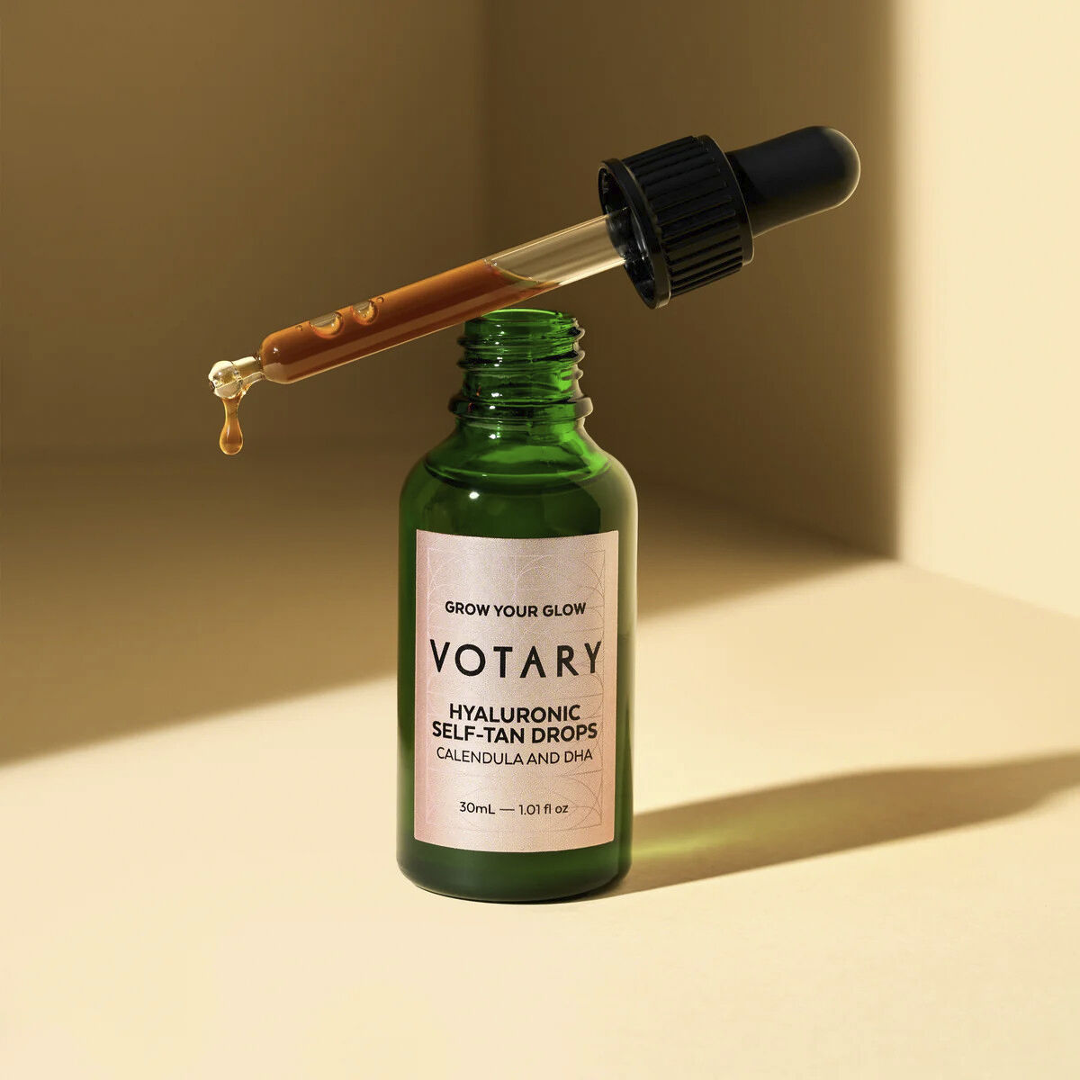 VOTARY Hyaluronic Self-Tan Drops, Calendula and DHA - 30 ml