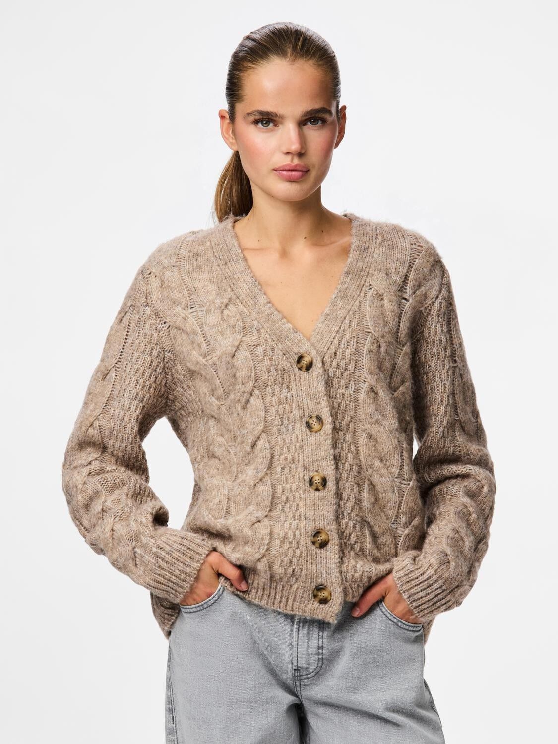 Pcnina Ls V-Neck Knit Cardigan Noos Bc