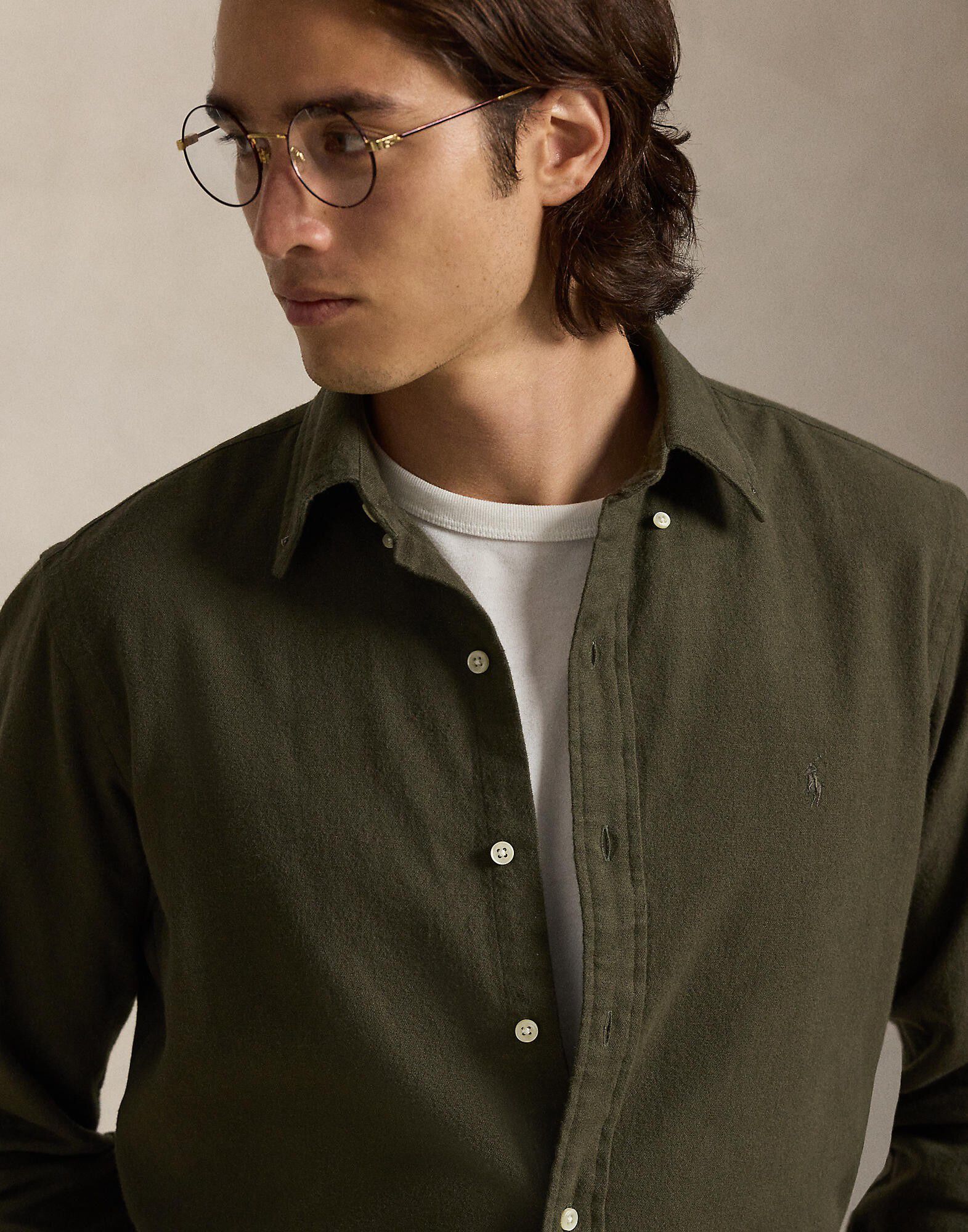 Custom Fit Brushed Flannel Shirt