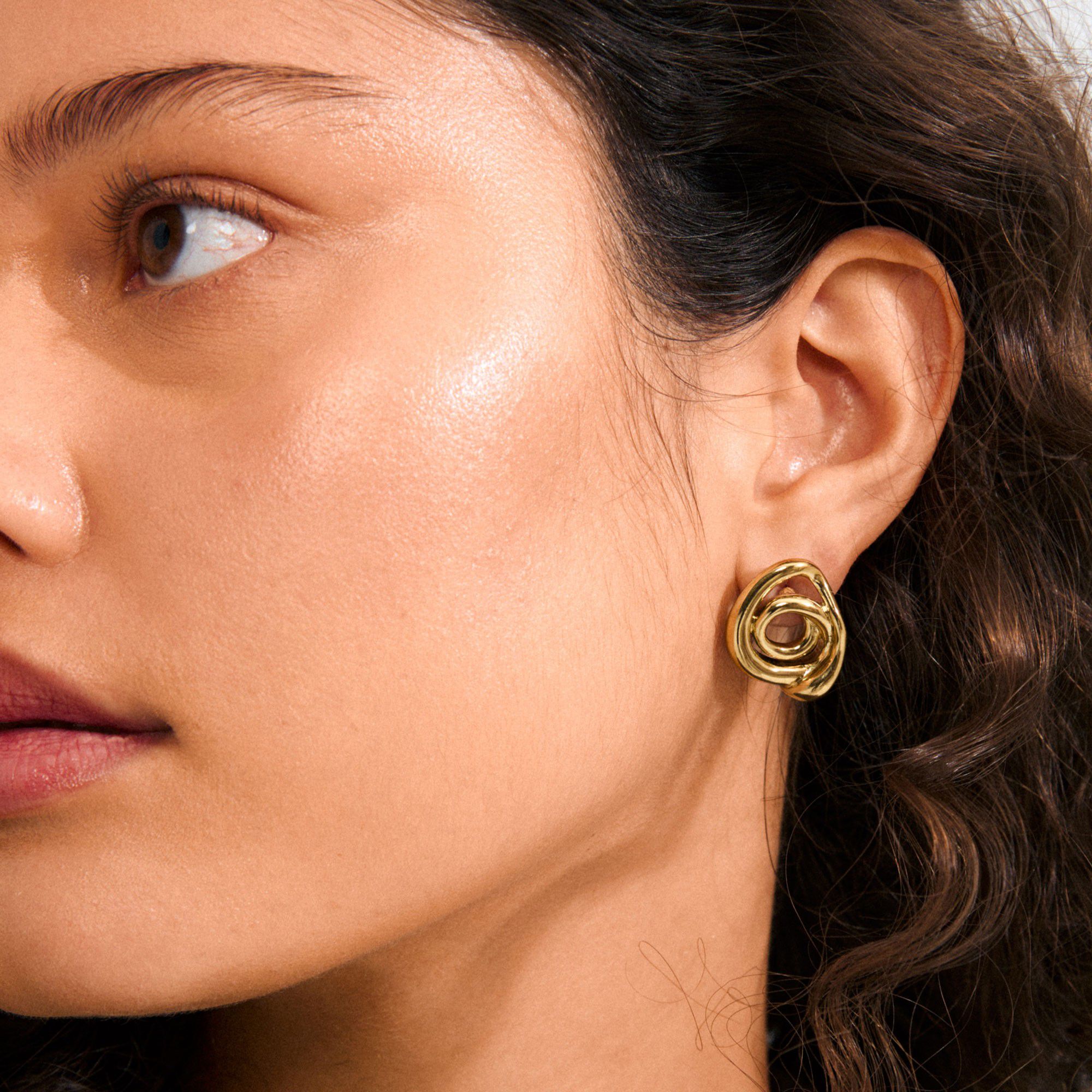 UNFOLD earrings gold-plated