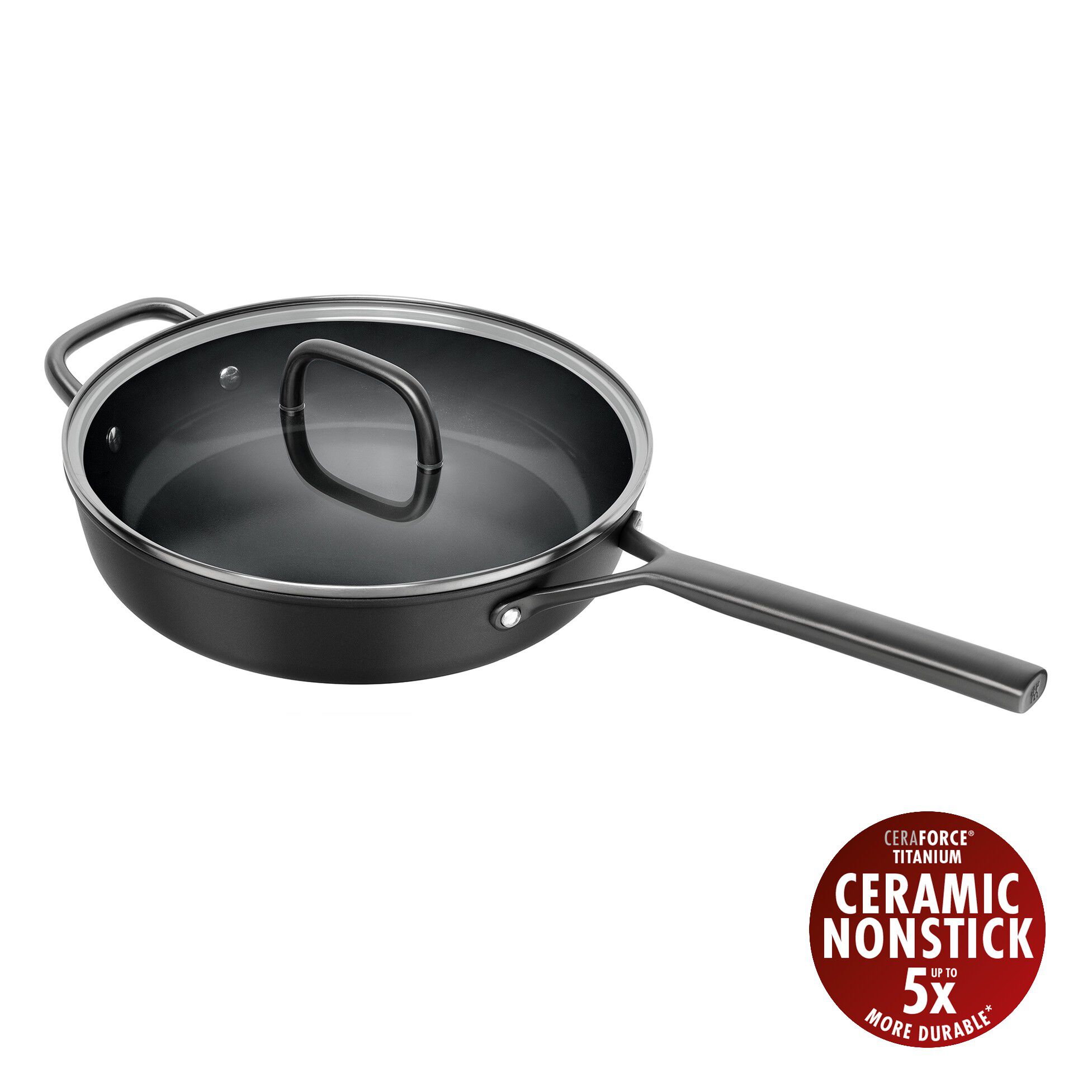 Milano, Sautepanne med glasslokk 28 cm, Aluminium