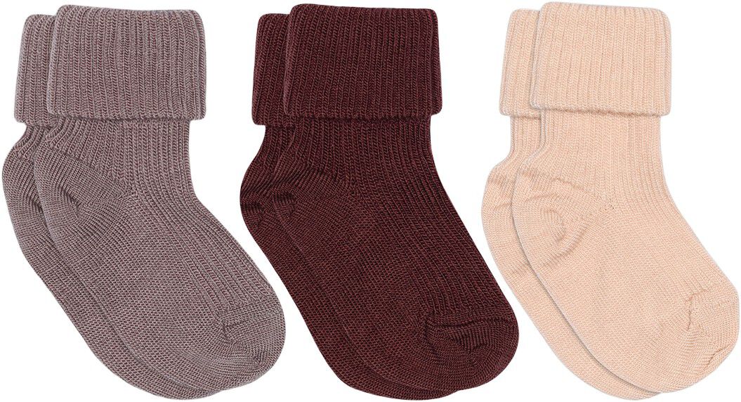 Wool rib baby socks - 3-pack