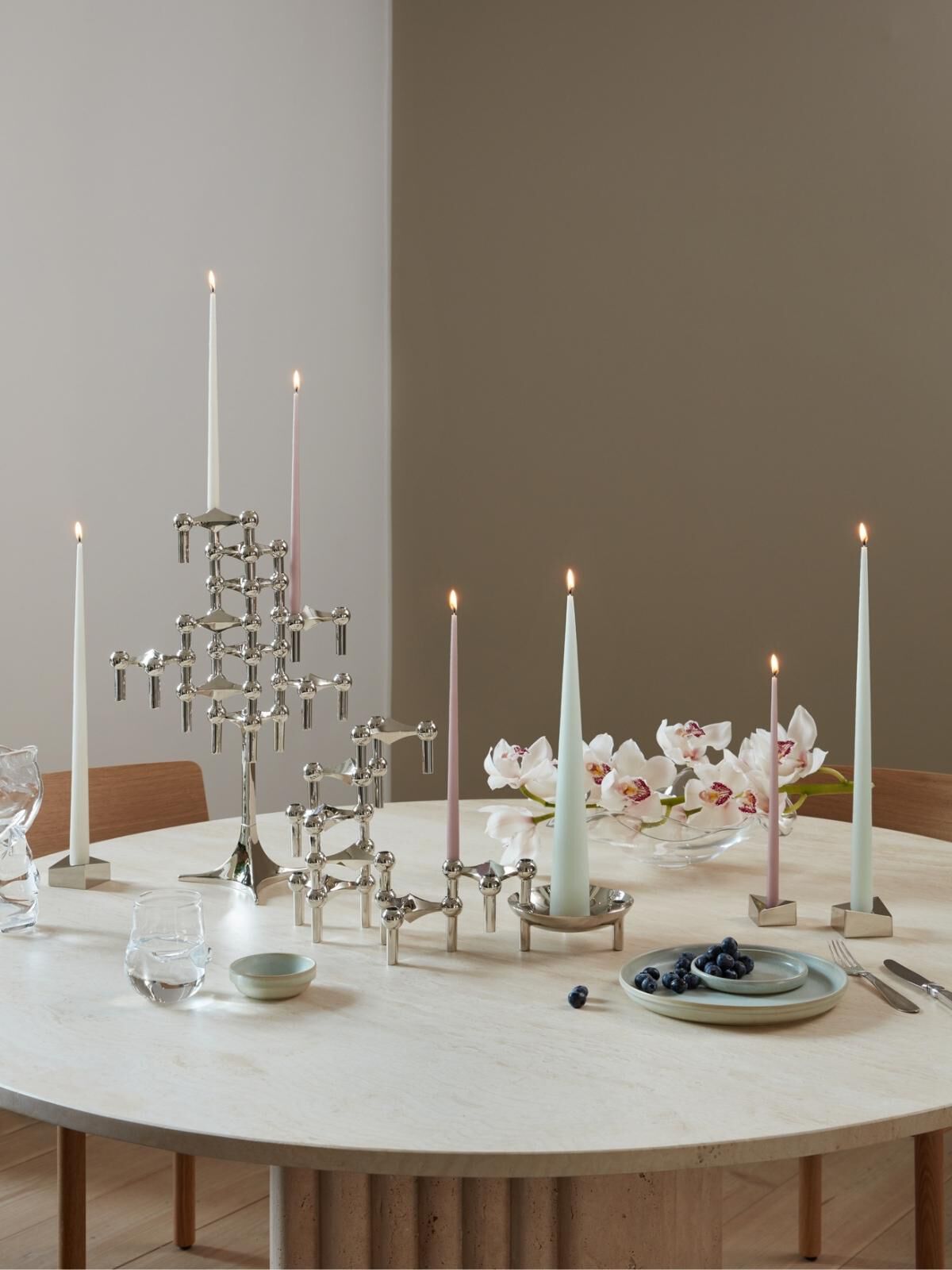 STOFF Nagel&reg; 3-pak lysestage krom