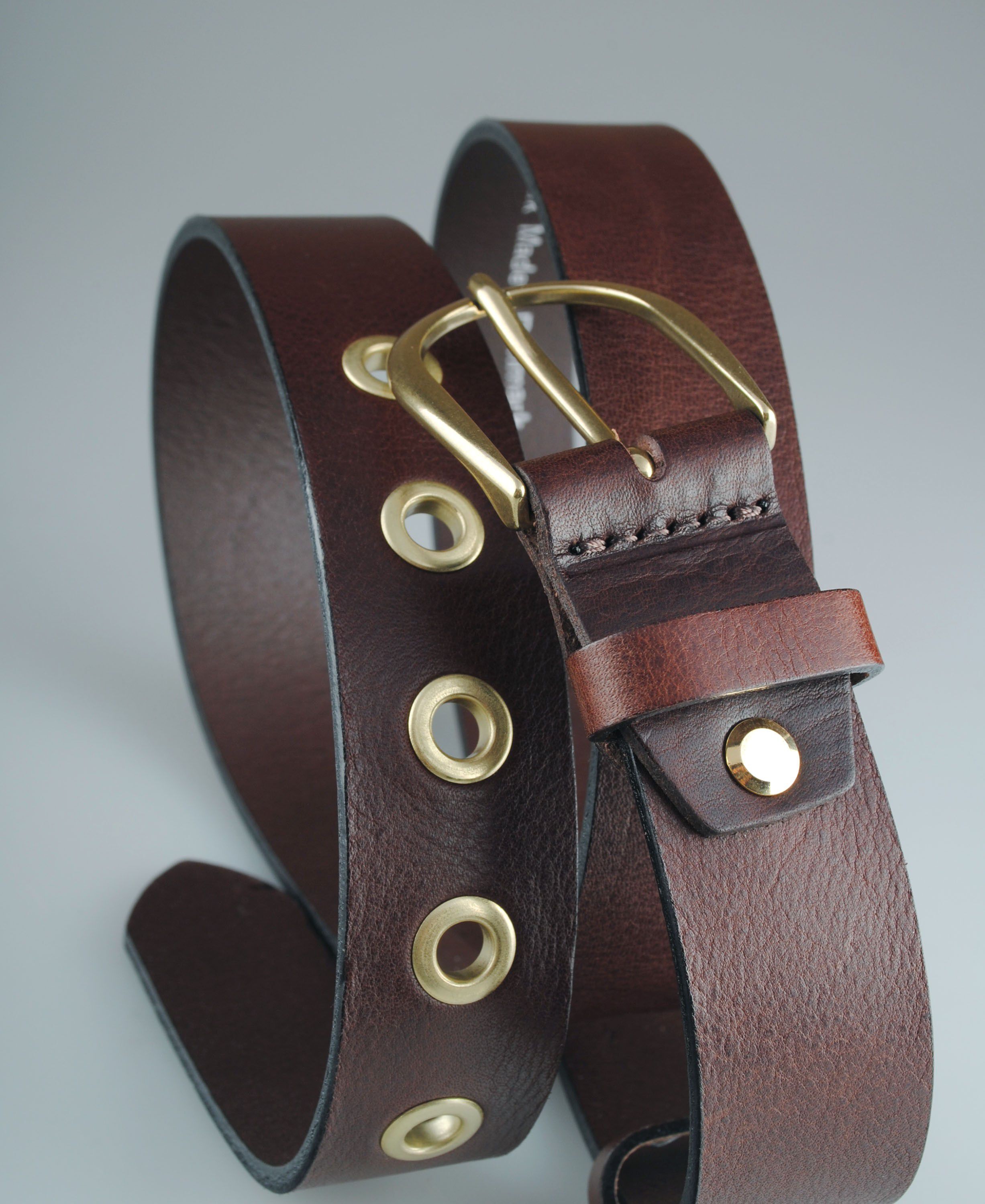 D10231/30 Belt, Brown w. gold
