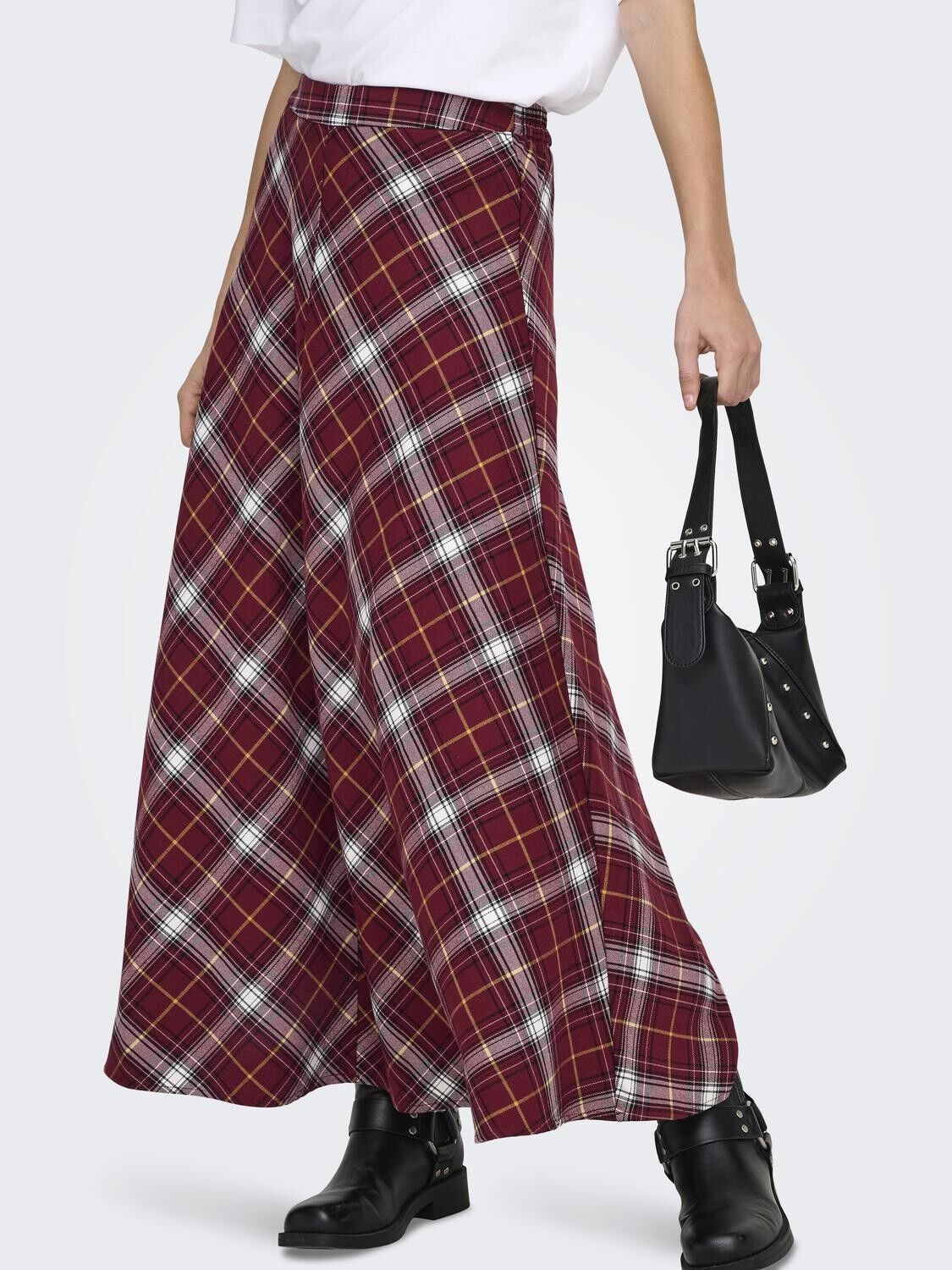 Onlwren Check Long Skirt Wvn