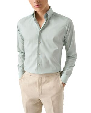 Contemporary Fit Mid green Solid Wrinkle Free Oxford Shirt