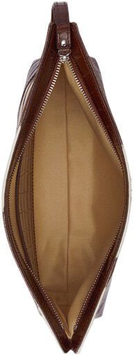 Zebra-Print Canvas & Leather Large Pouch