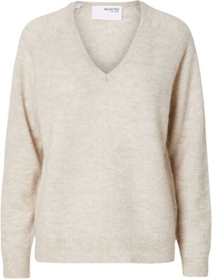 SLFLULU NEW LS ALPACA BLEND KNIT V-NECK B NOOS