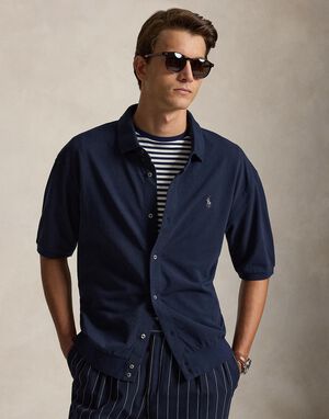 Relaxed Fit Cotton Mesh Shirt