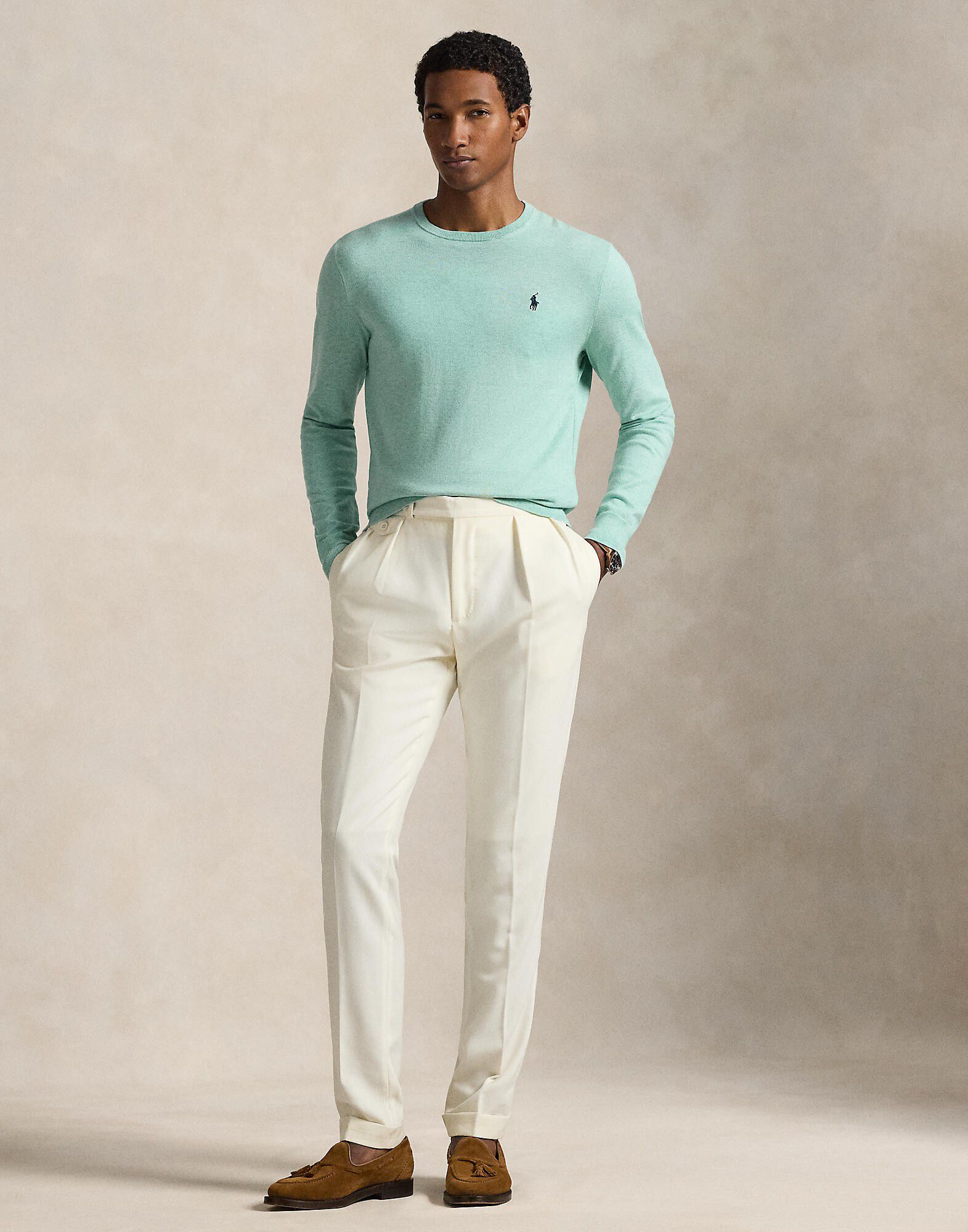 Slim Fit Textured Cotton Sweater