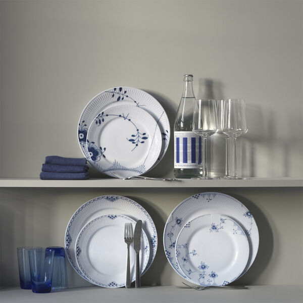 Blå Mega Riflet 2-pak Tallerkner 27cm no 2