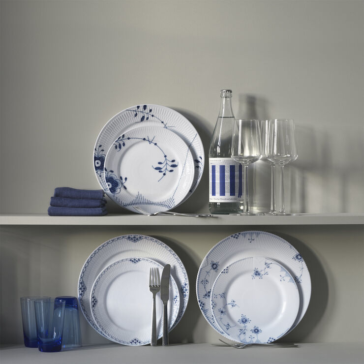 Blå Mega Riflet 2-pak Tallerkner 27cm no 2