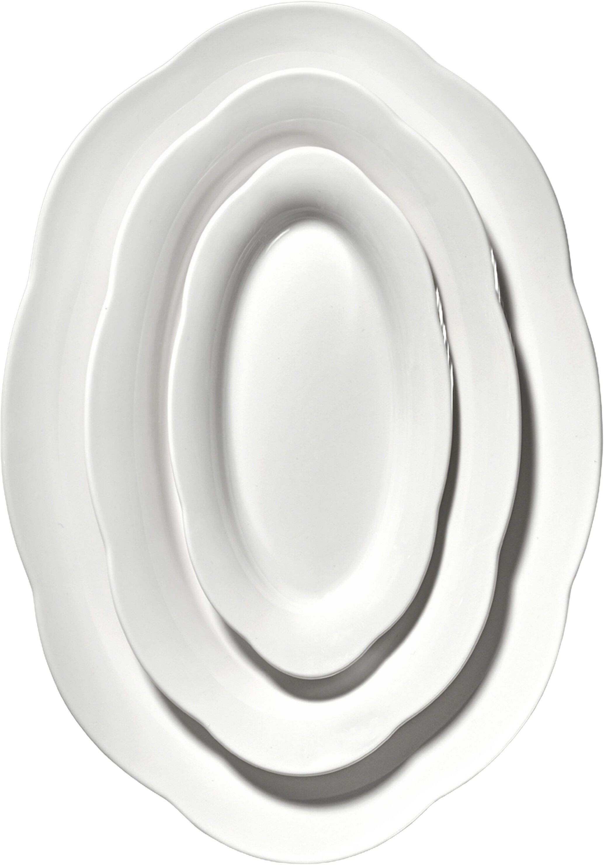 HIGH OVAL PLATE M WHITE SILHOUETTE