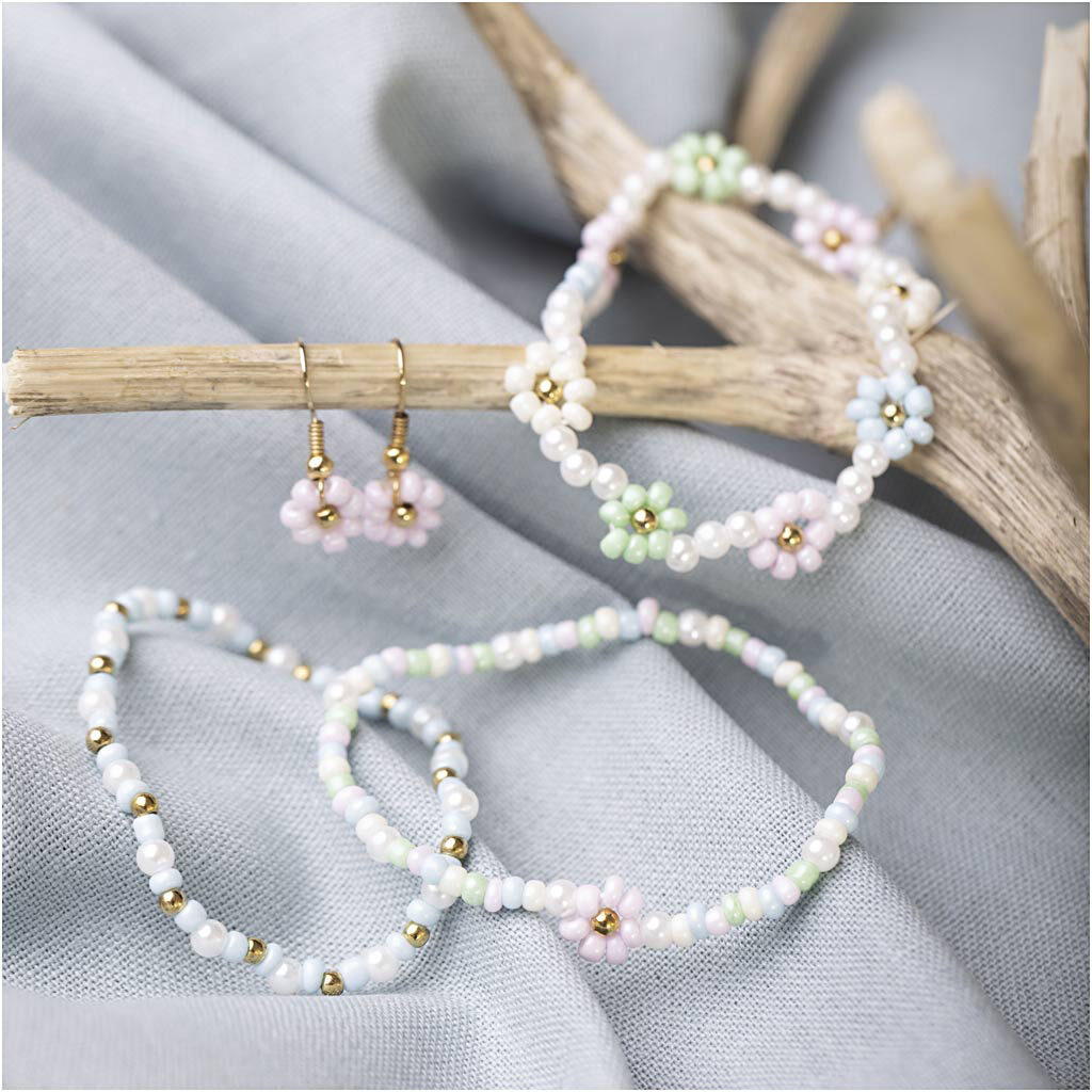 Mini DIY Kit Smykker, Elastikarmb&aring;nd og &oslash;rering