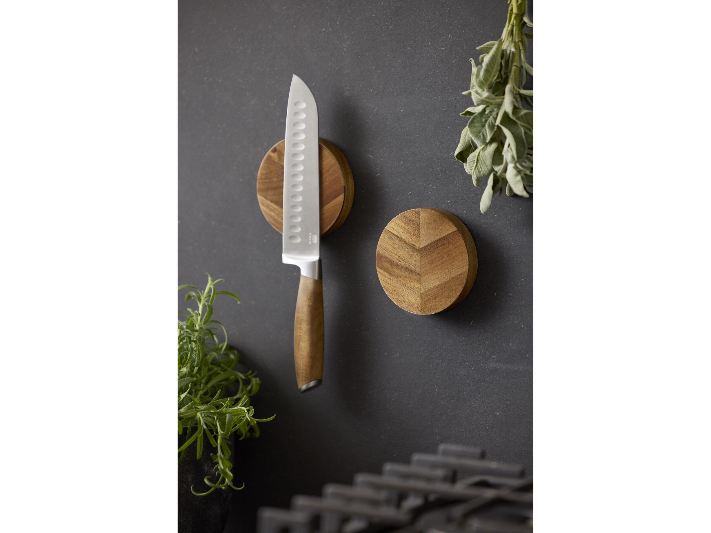 Knivmagnet 9 x 2 cm 2 stk Akasietre