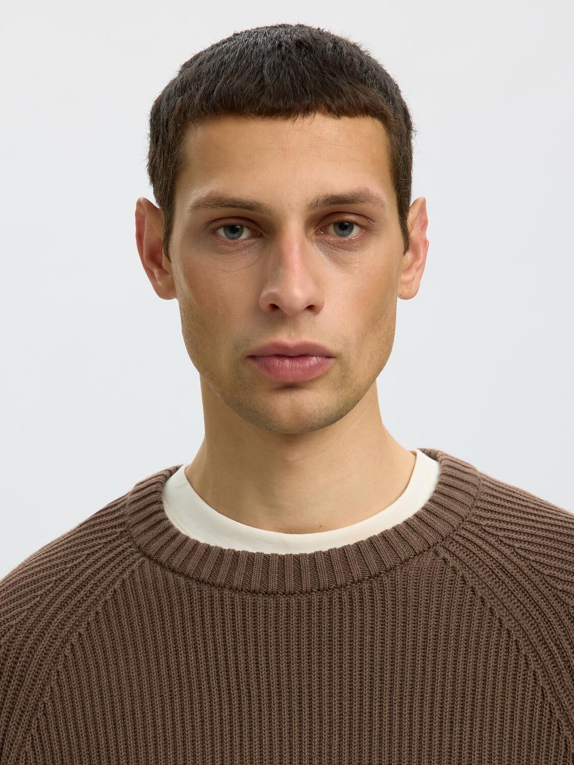 Slmbraun Knit Rlx Rib Crew Neck Noos