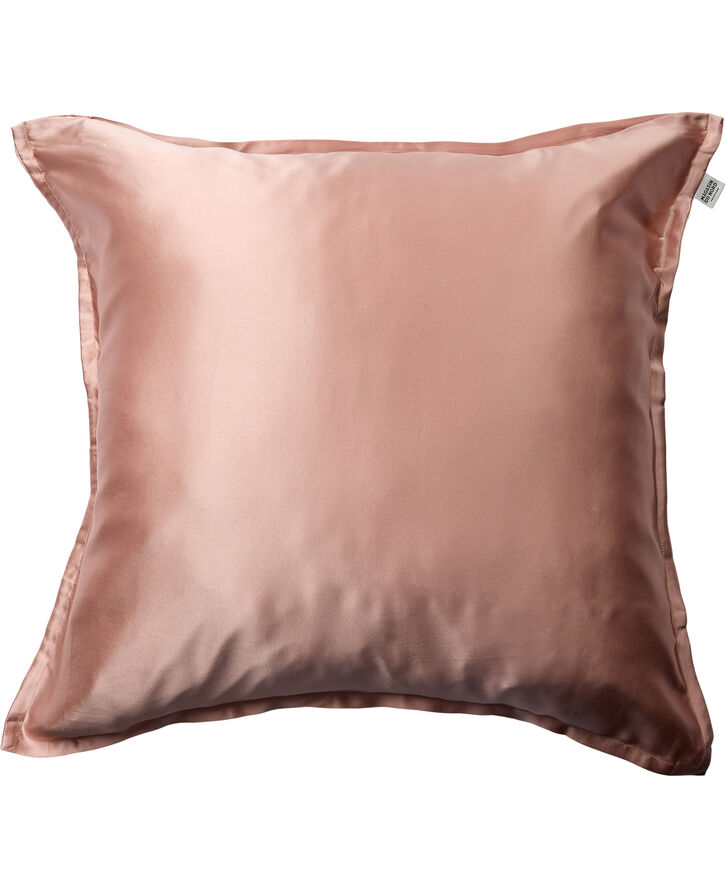 Silke pudebetræk med lynlås, 100 % morbærsilke, 60x63 cm, rosa