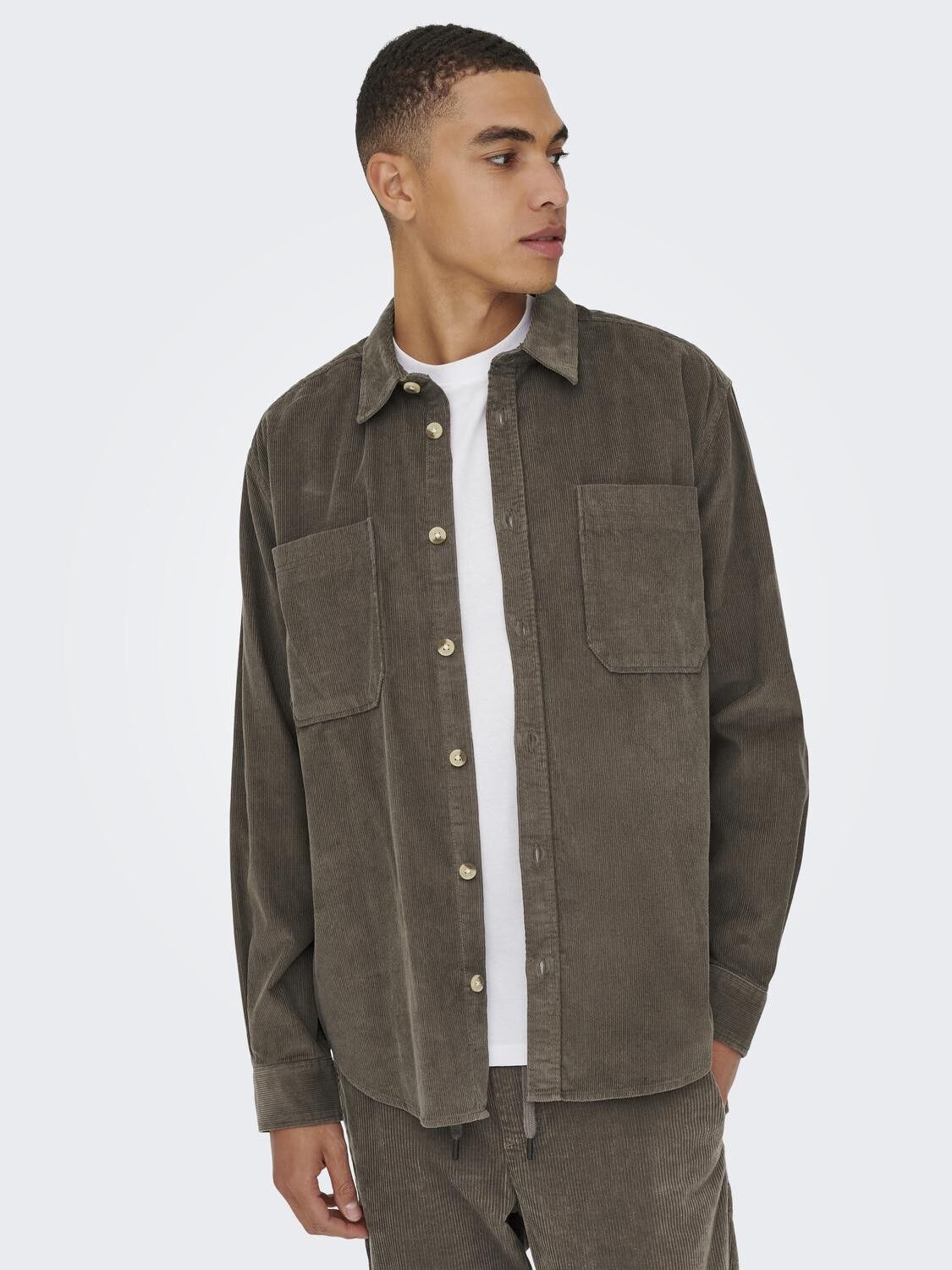 ONSALP RLX 2PKT WASHD CORD LS SHIRT