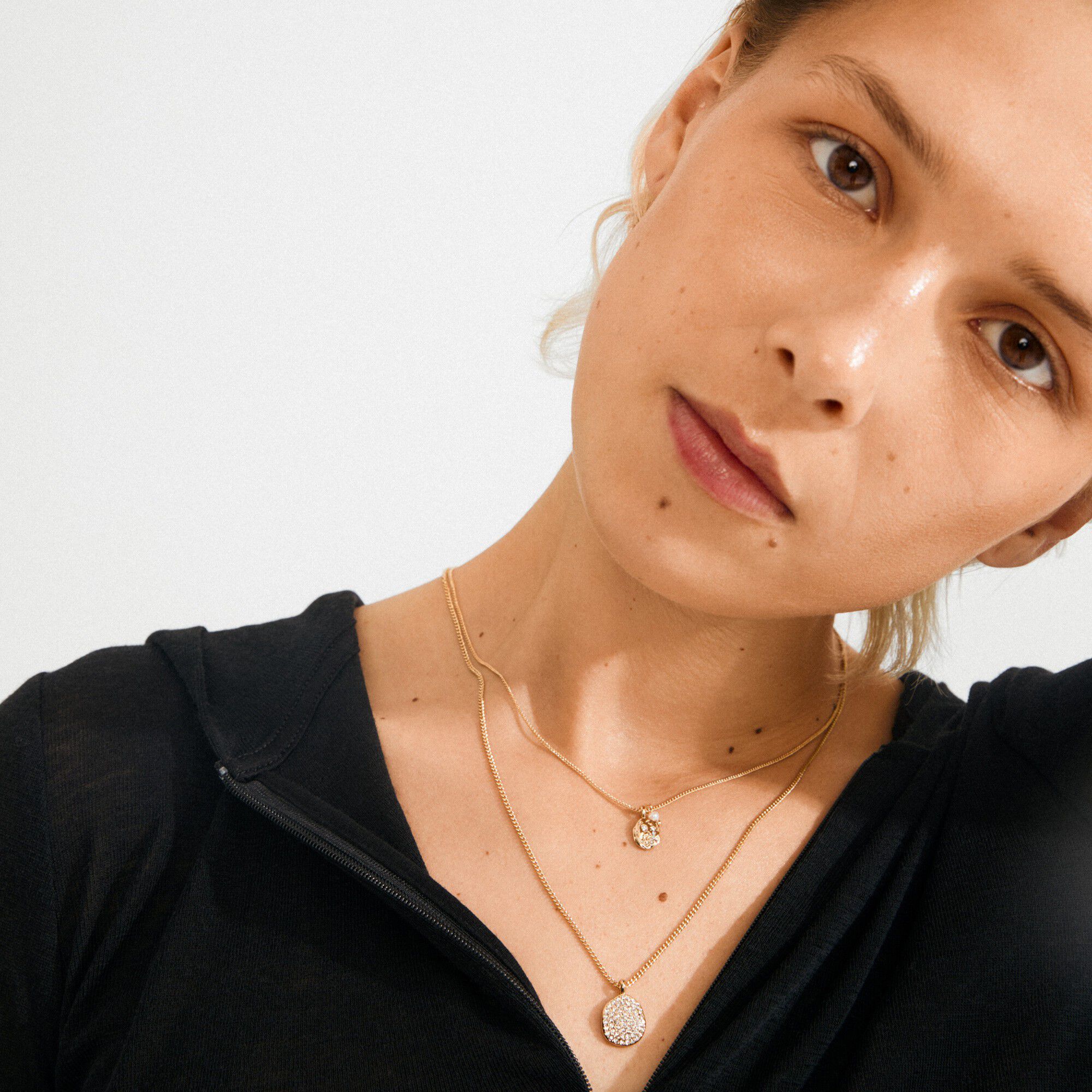 SHIFT halsk&aelig;de 2-i-&eacute;t s&aelig;t, guldbelagt