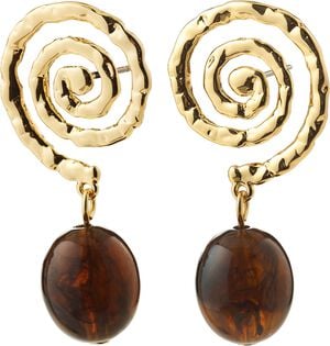 STILL earrings gold-plated/brown