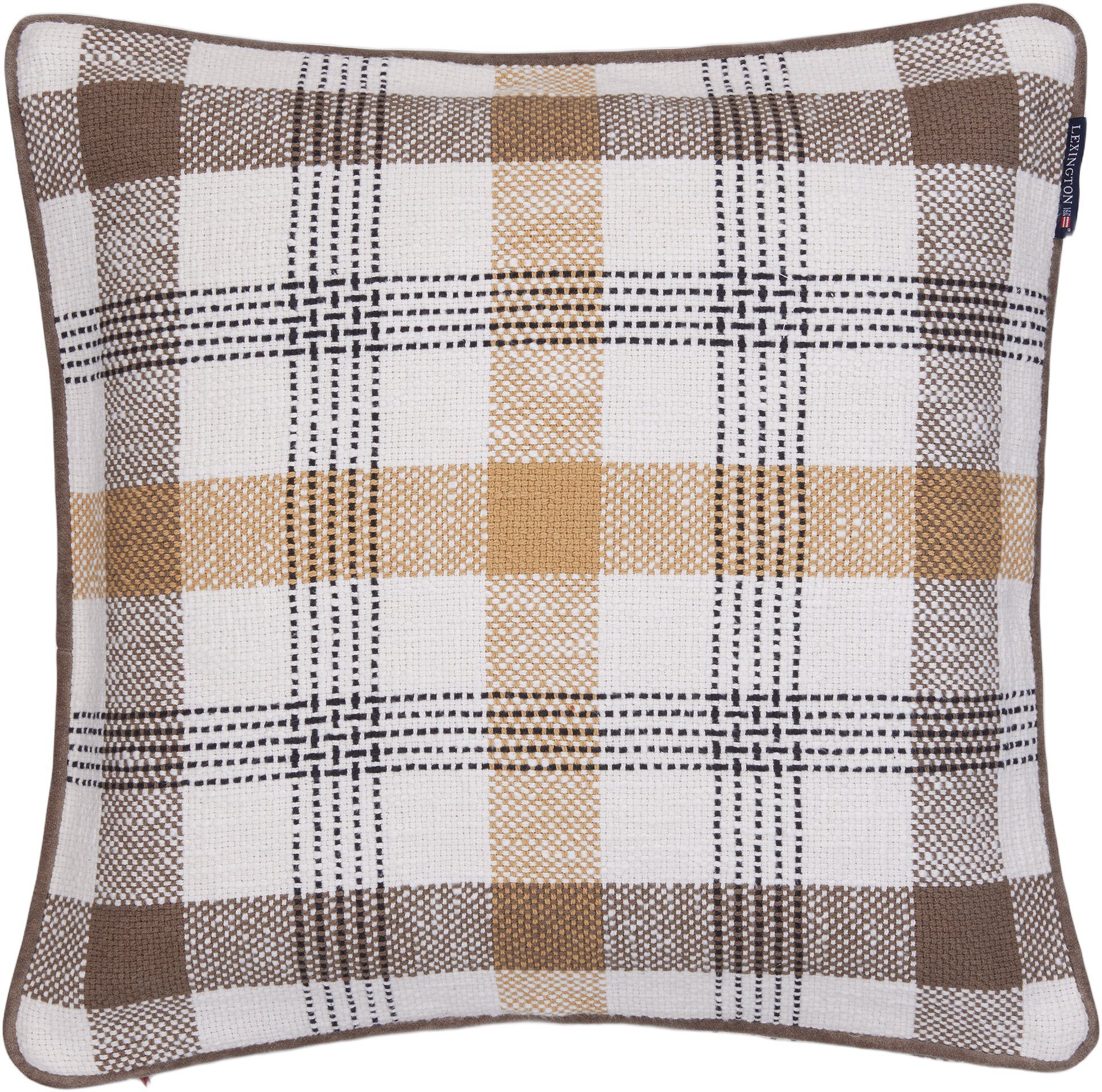 Checked Recycled Cotton Pillow Cover