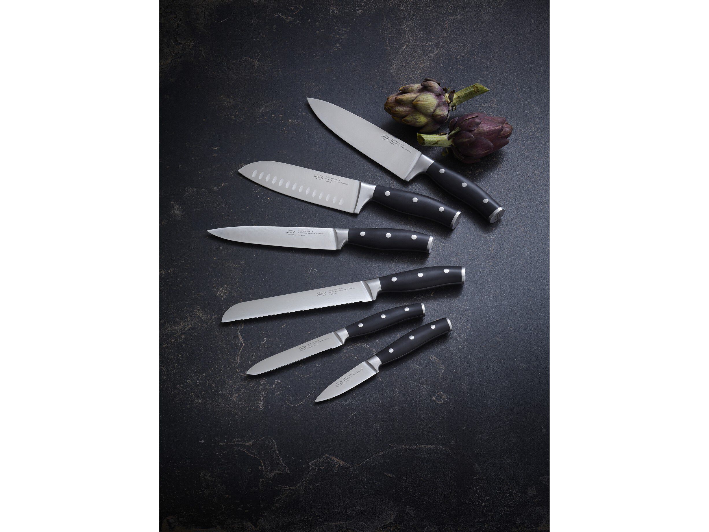 Santokukniv Tradition 17,5 cm St&aring;l/Svart