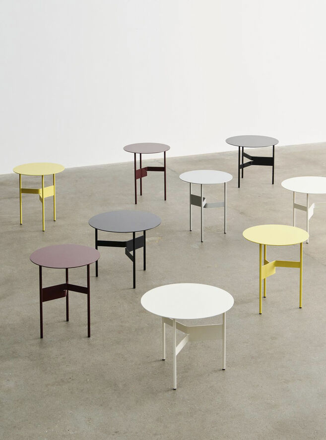 Shim Coffee Table-Ø45 x H51-Bordeau