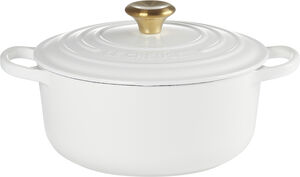 Rund støbejernsgryde 2,4L White