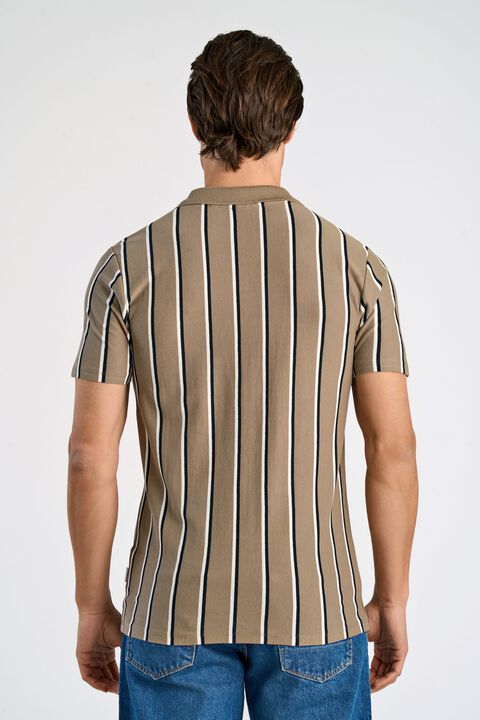 Striped piqué polo shirt S/S