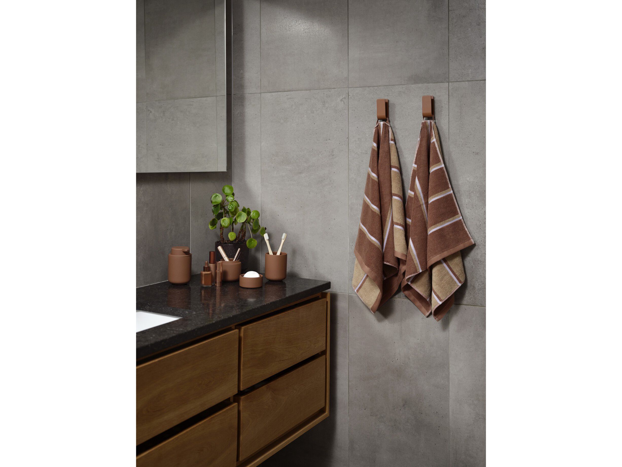 H&aring;ndkle Sauna 50x100 White/Soft Grey/Eucalyptus