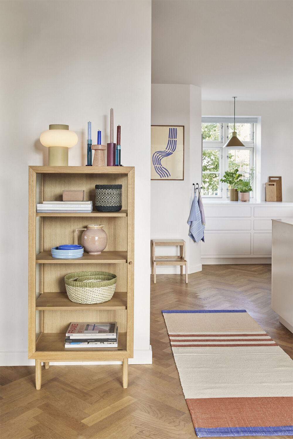 Palm Baskets Natural/Light green set of 2