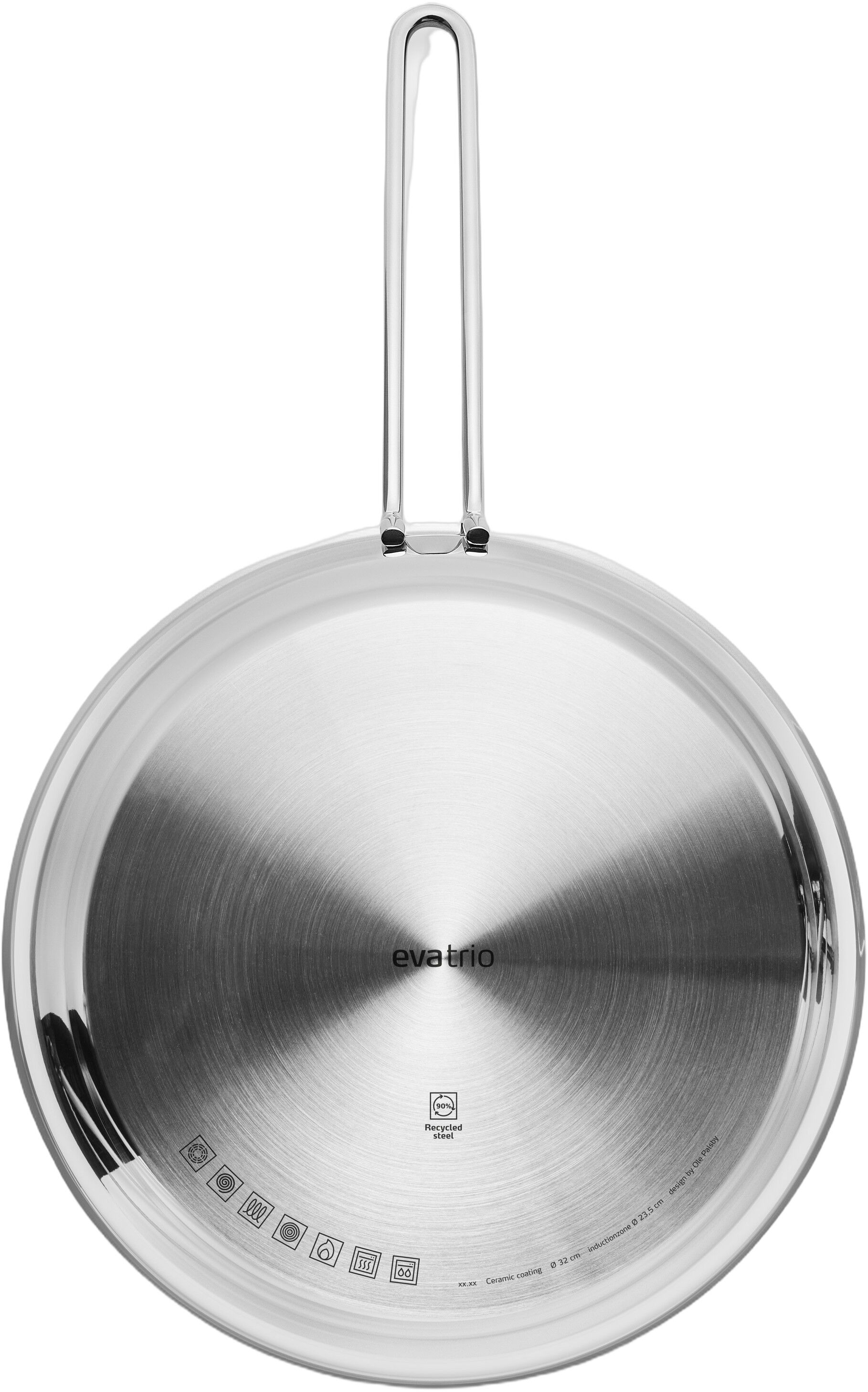 Stainless Steel Stegepande 32 cm keramisk Slip-Let&reg; bel&aelig;gnin