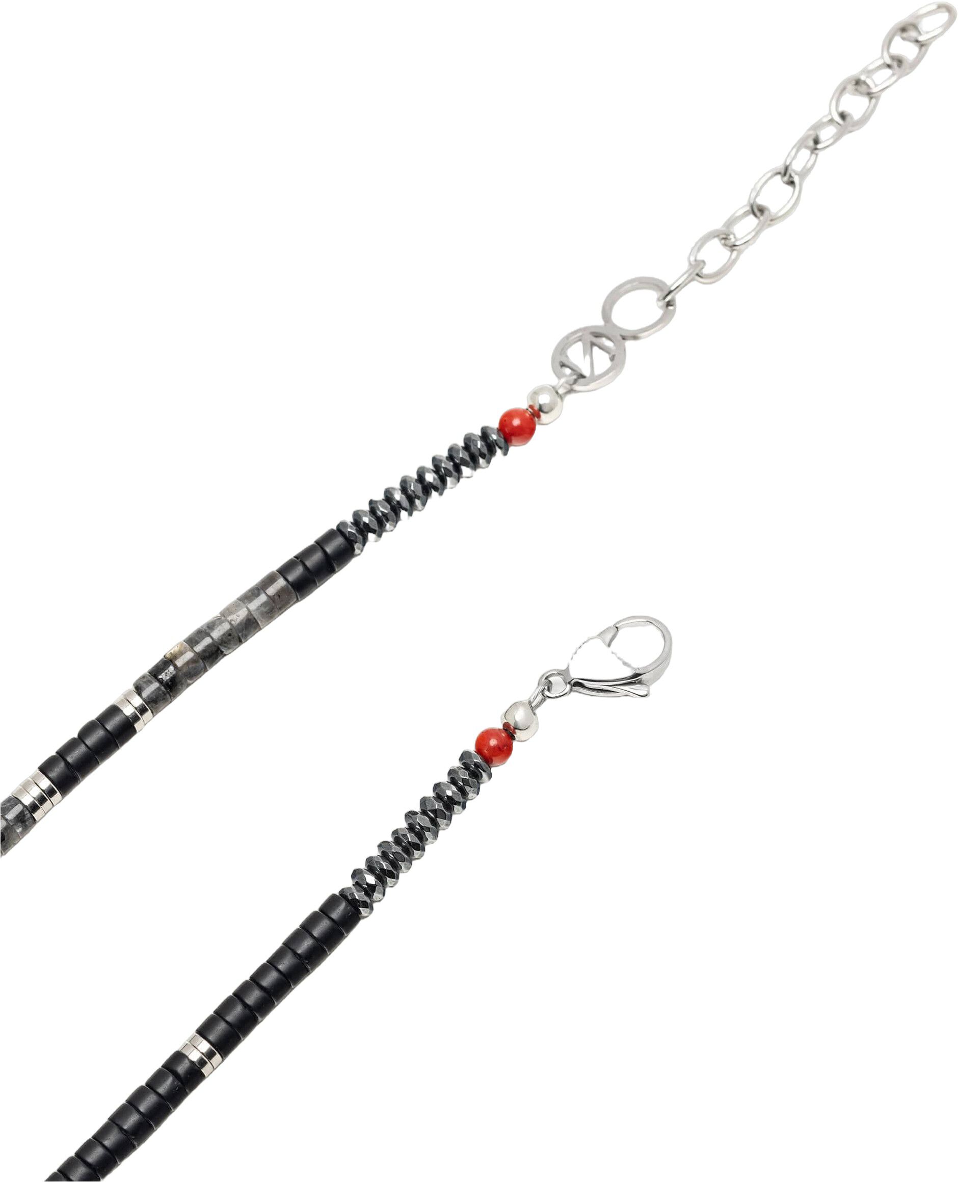 Black Onyx & Labradorite Heishi Necklace