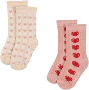2 PACK HEART JAQUARD SOCKS